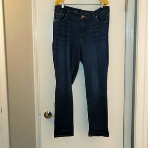 Lane Bryant Low Rise Straight Jeans, Size 18, Medium Wash